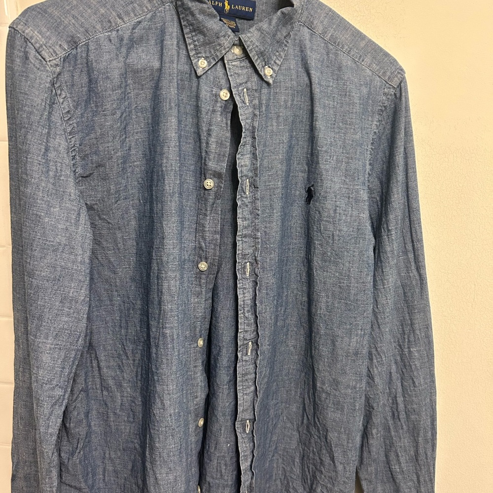 Polo Ralph Lauren denim button down shirt.